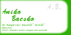 aniko bacsko business card